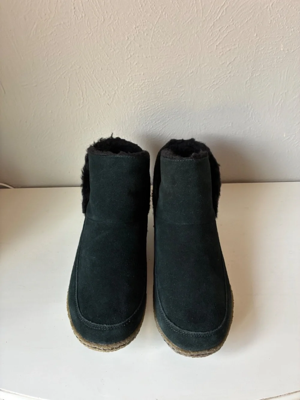 Sorel Faux Fur Booties | Women's 9 | Black Suede | Like New